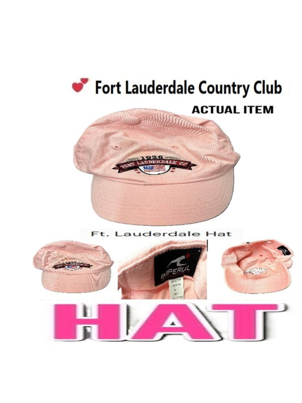 🛑 FORT LAUDERDALE CC 🆒 Embroidery ➕ HAT Logo CAP Adjustable COUNTRY CLUB USA